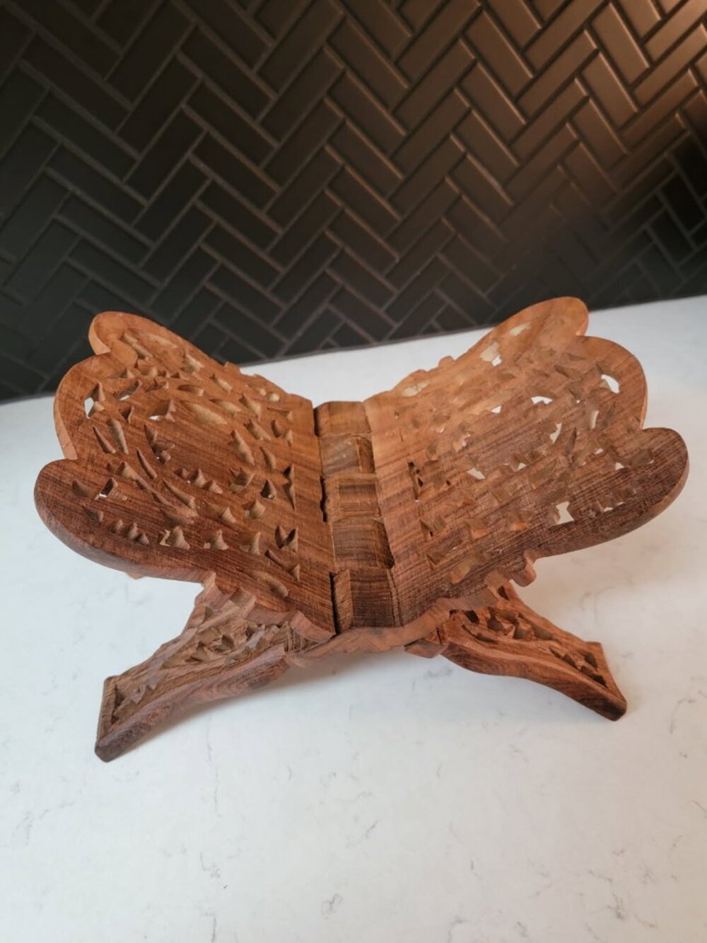 Vintage Sheesham Hand-Carved Book Holder/Rehal - Picture 3 of 6